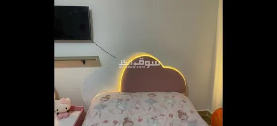 غرفة نوم اطفال سريرين وخزانة وتسريحة مع مرايا عدد 2 شكل قلب وكموند - 8
